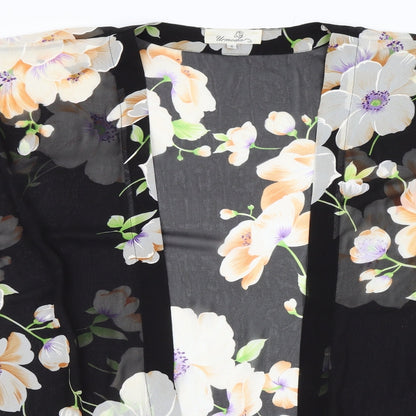 Urmoda Womens Black Floral  Shrug Jumper Size S