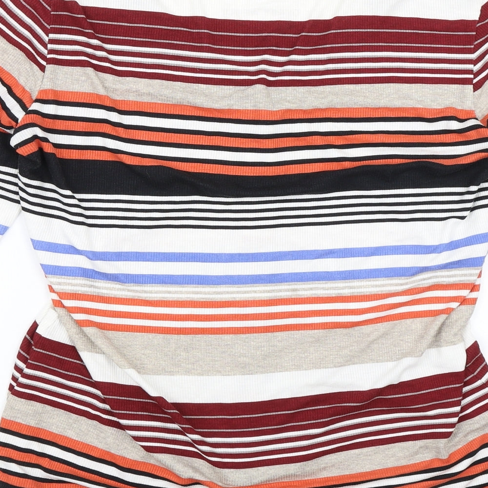 Gerry Weber Womens Orange Striped  Cardigan Jumper Size 10