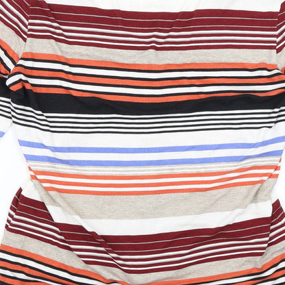 Gerry Weber Womens Orange Striped  Cardigan Jumper Size 10