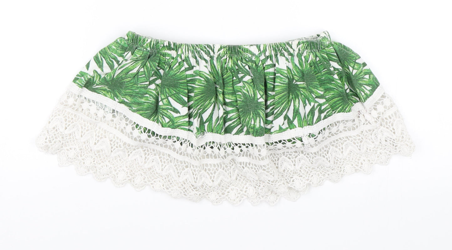 Primark Womens Green Floral  Cropped Blouse Size 10