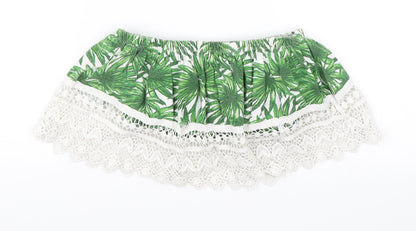 Primark Womens Green Floral  Cropped Blouse Size 10