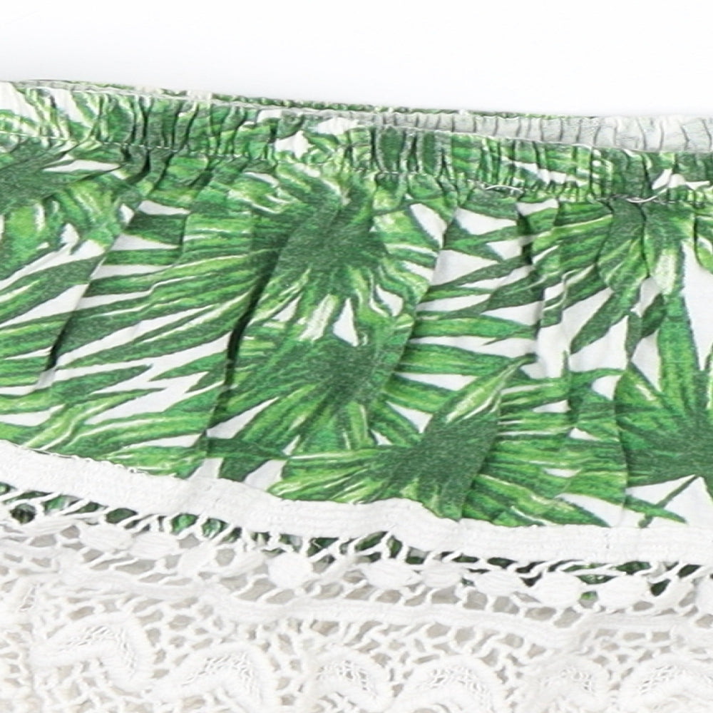 Primark Womens Green Floral  Cropped Blouse Size 10