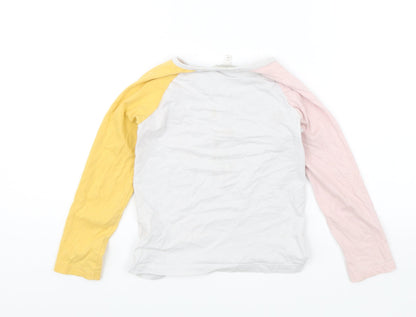 Mini B Girls White   Jersey T-Shirt Size 4-5 Years  - Really good things happen when its sunny
