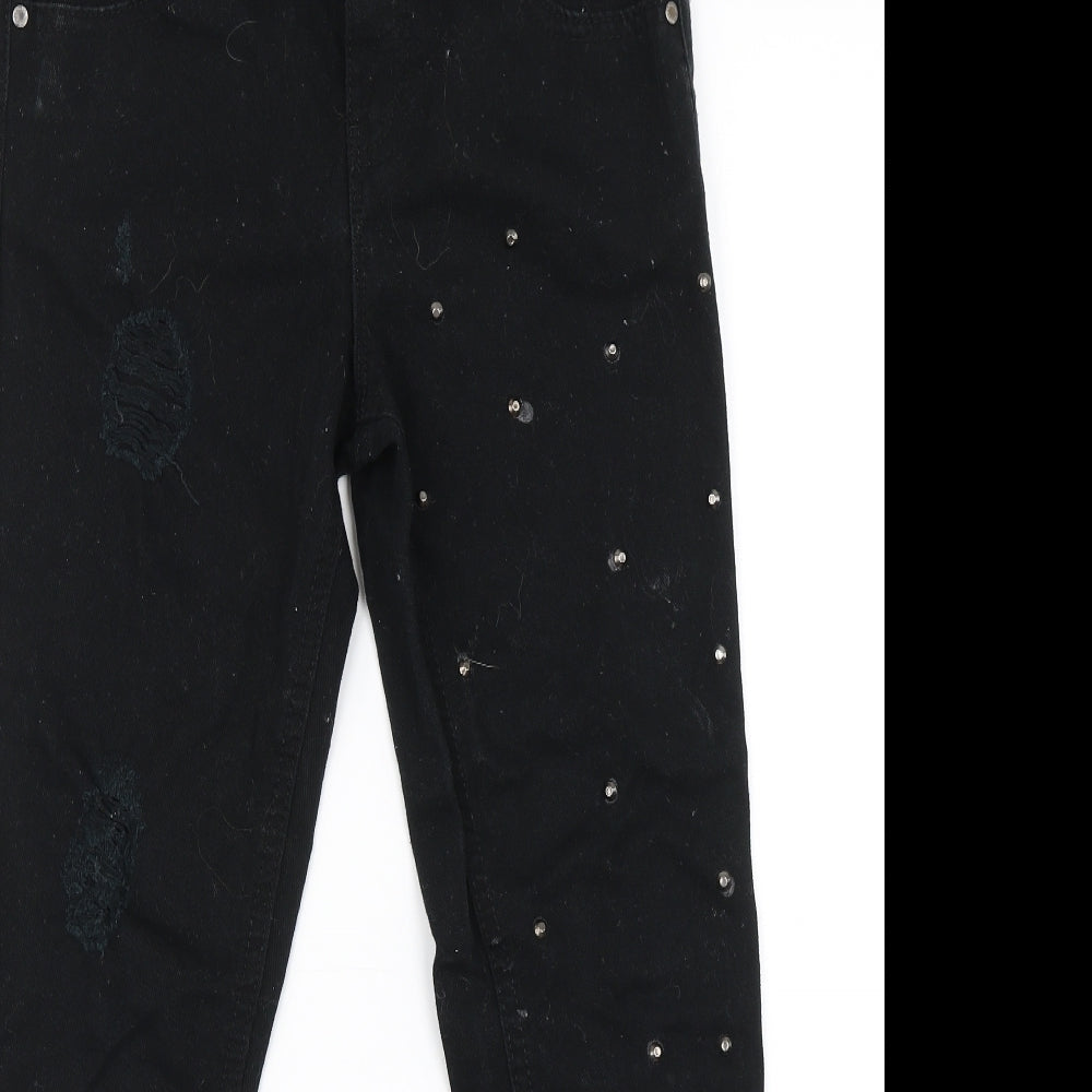 Denim & Co. Girls Black  Denim Straight Jeans Size 10-11 Years
