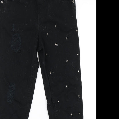 Denim & Co. Girls Black  Denim Straight Jeans Size 10-11 Years