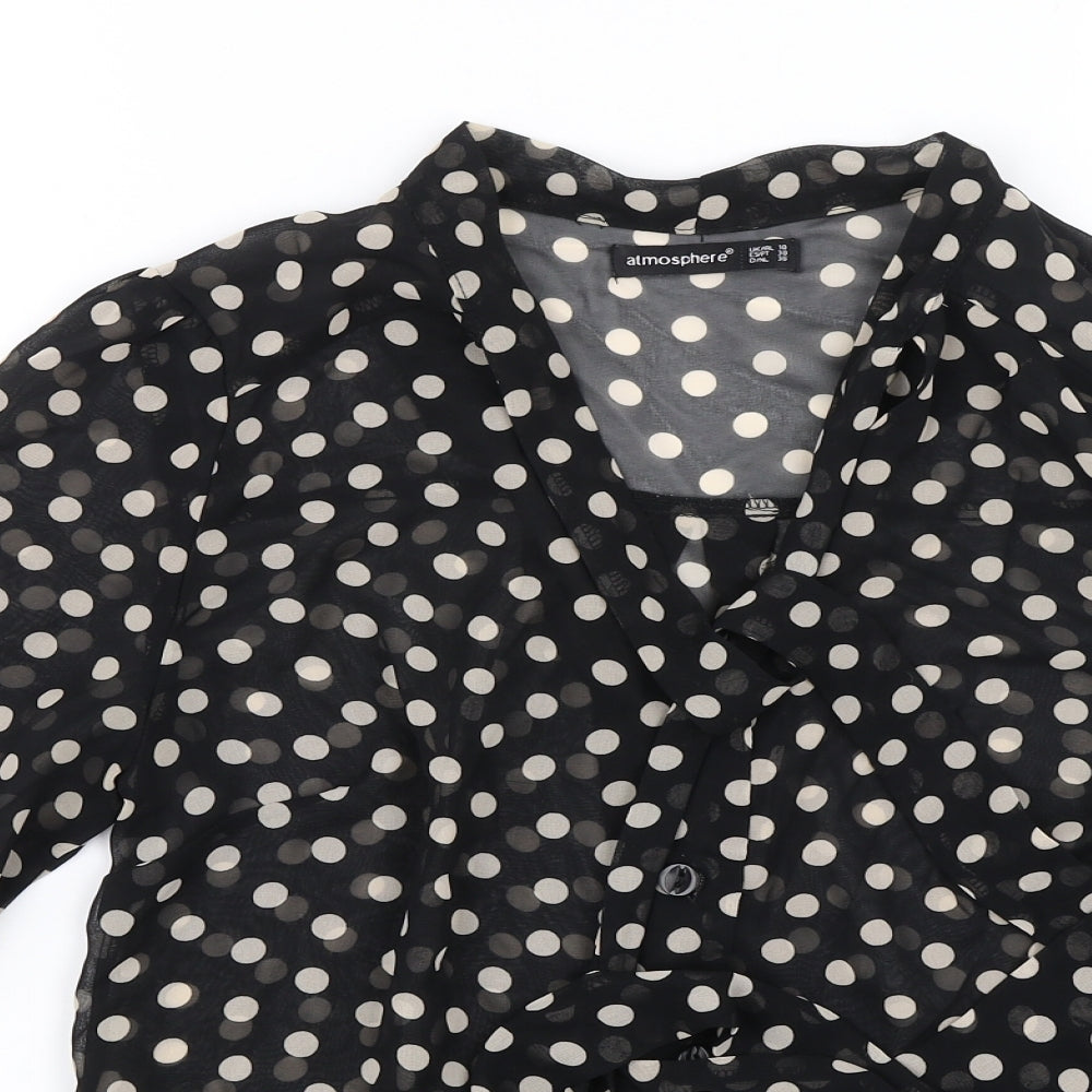 Womens UK Size 10 Atmosphere Black Basic Blouse