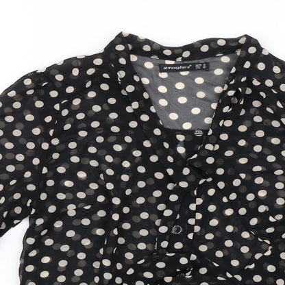 Womens UK Size 10 Atmosphere Black Basic Blouse