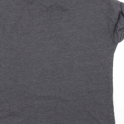 Brand and care label for YD girls’ grey basic t-shirt, size 9-10, years