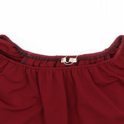 Ethan and Amy Womens Red   Cropped Blouse Size L