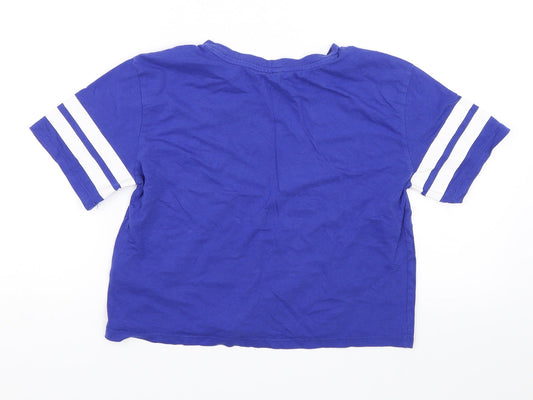 Womens UK Size XS Divided Blue Basic T-Shirt