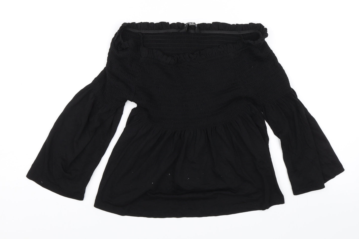 Womens UK Size 10 New Look Black Basic Blouse