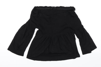 Womens UK Size 10 New Look Black Basic Blouse