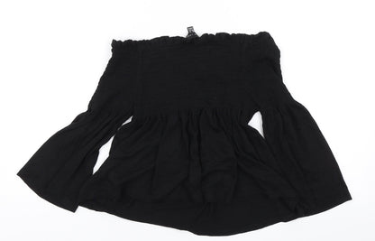 Womens UK Size 10 New Look Black Basic Blouse