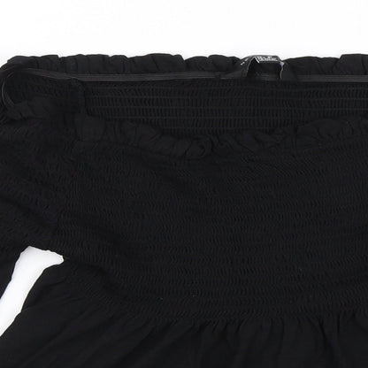Womens UK Size 10 New Look Black Basic Blouse