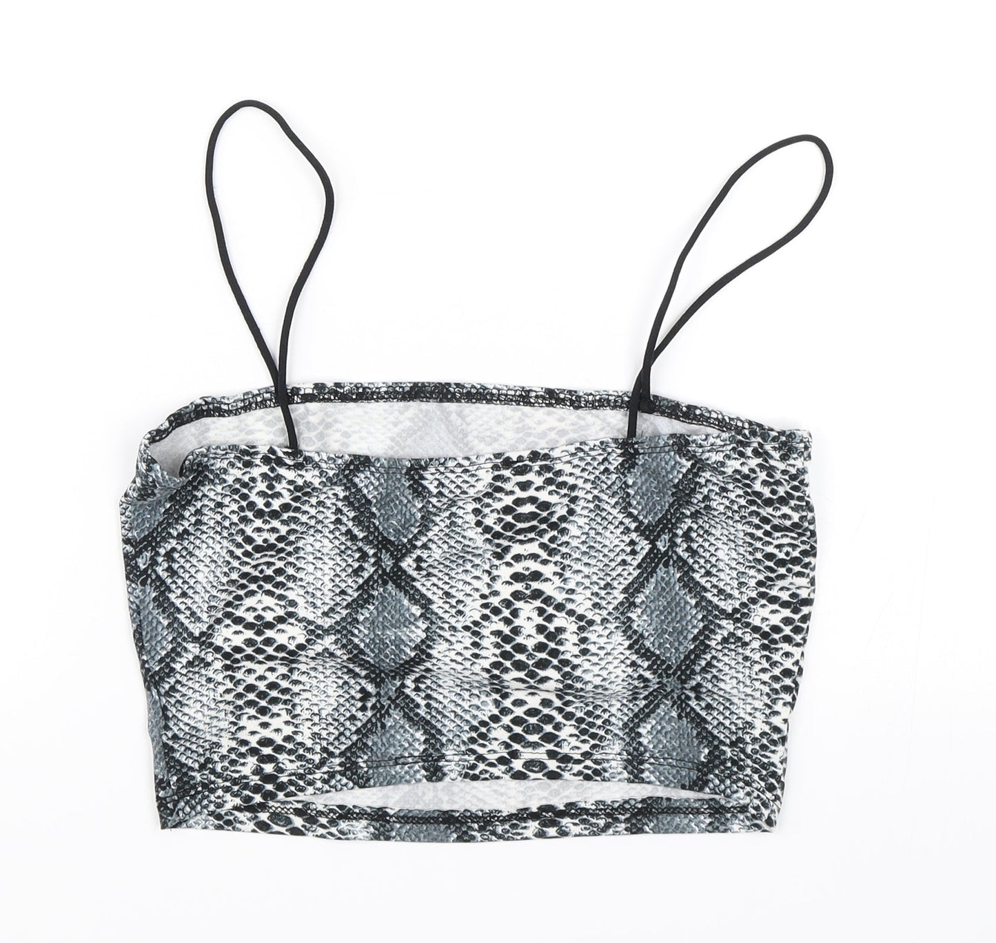 SheIn Womens Blue Animal Print  Cropped Blouse Size S