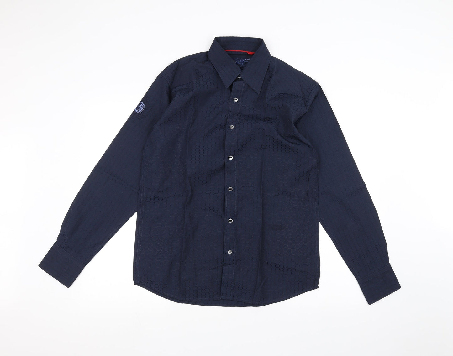 Mens UK Collar Size S Derby Smart Blue  Dress Shirt