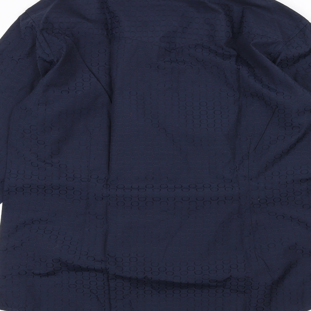 Mens UK Collar Size S Derby Smart Blue  Dress Shirt