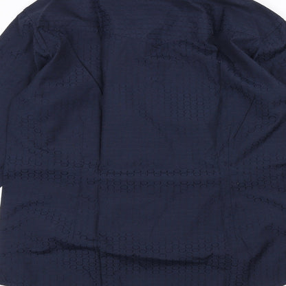 Mens UK Collar Size S Derby Smart Blue  Dress Shirt