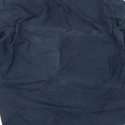 Mens UK Collar Size S Cotton World Smart Blue  Dress Shirt