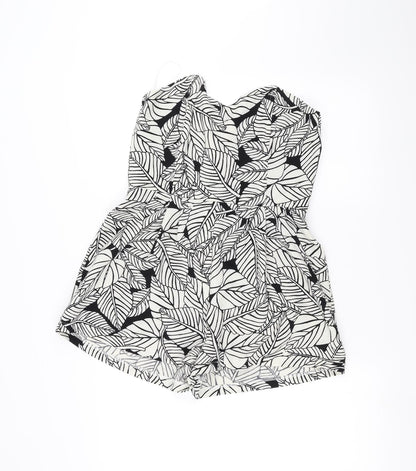 Love Womens White Floral  Jumpsuit One-Piece Size L