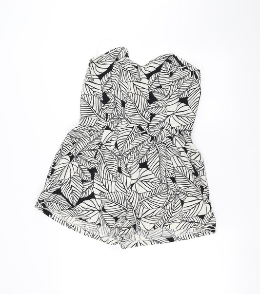 Love Womens White Floral  Jumpsuit One-Piece Size L