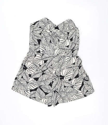 Love Womens White Floral  Jumpsuit One-Piece Size L