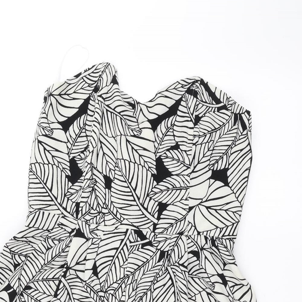 Love Womens White Floral  Jumpsuit One-Piece Size L