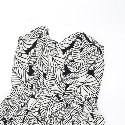 Love Womens White Floral  Jumpsuit One-Piece Size L