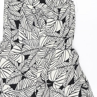 Love Womens White Floral  Jumpsuit One-Piece Size L