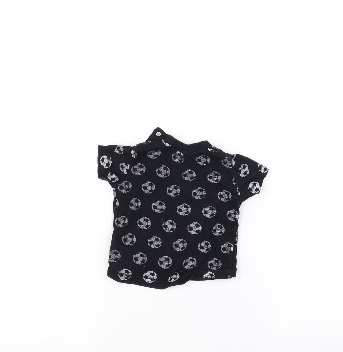Back view of Primark Baby Black Basic T-Shirt, size 3-6, Months