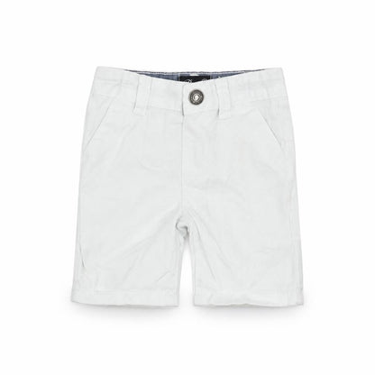 Front view of Denim & Co. Baby White Cropped Trousers, size 3-6, Months