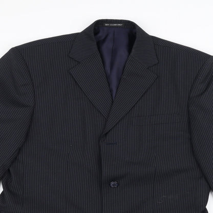 ALAN Mens Black   Jacket Suit Jacket Size 42
