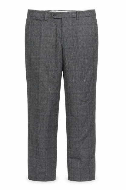 Next Mens Grey Plaid  Trousers  Size 28 L27 in