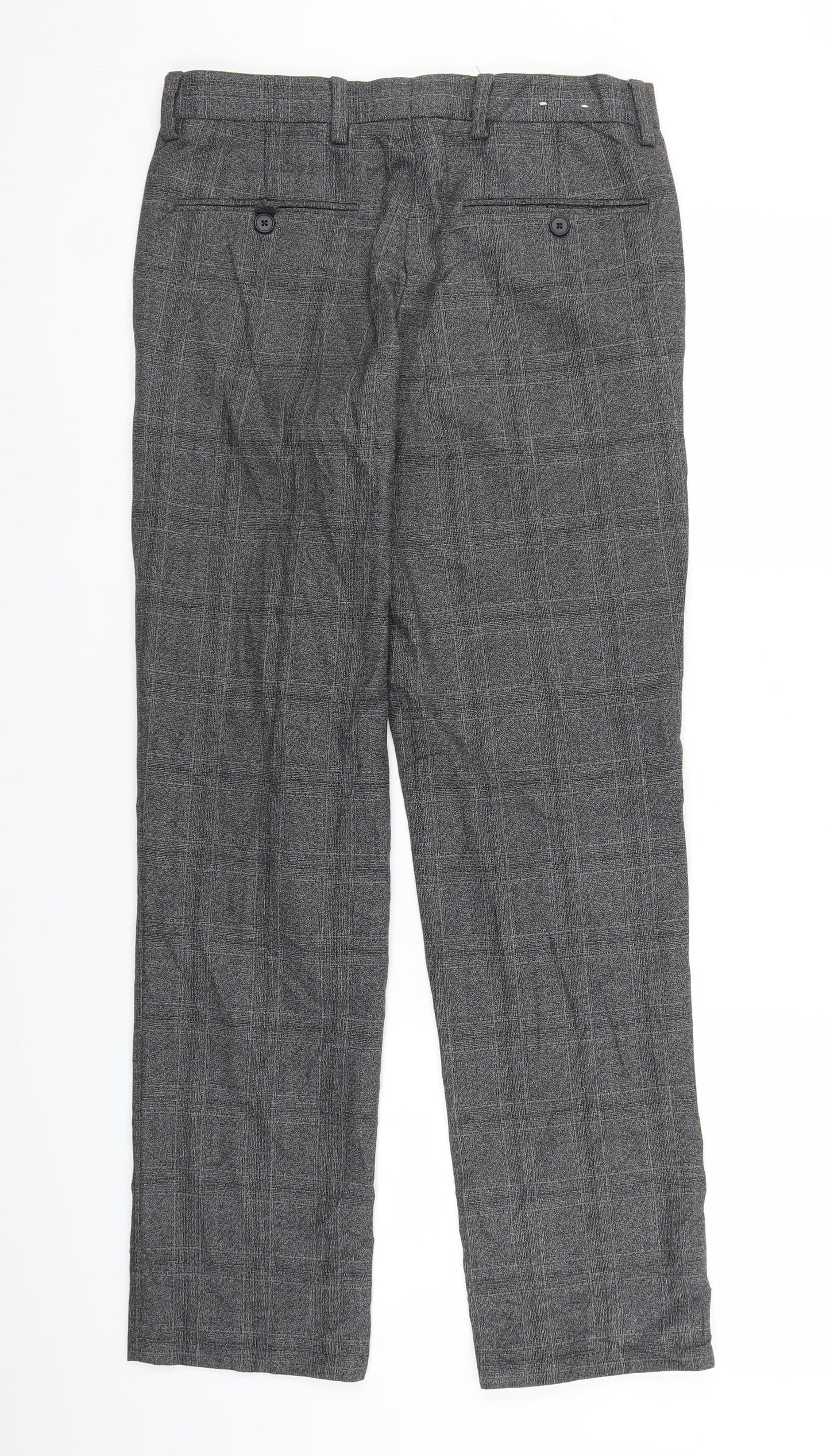 NEXT Mens Grey Plaid  Trousers  Size 28 L27 in