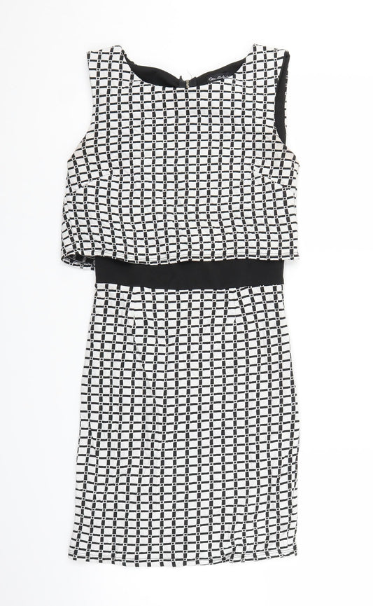 Miss Selfridge Womens White Floral  Pencil Dress  Size 6