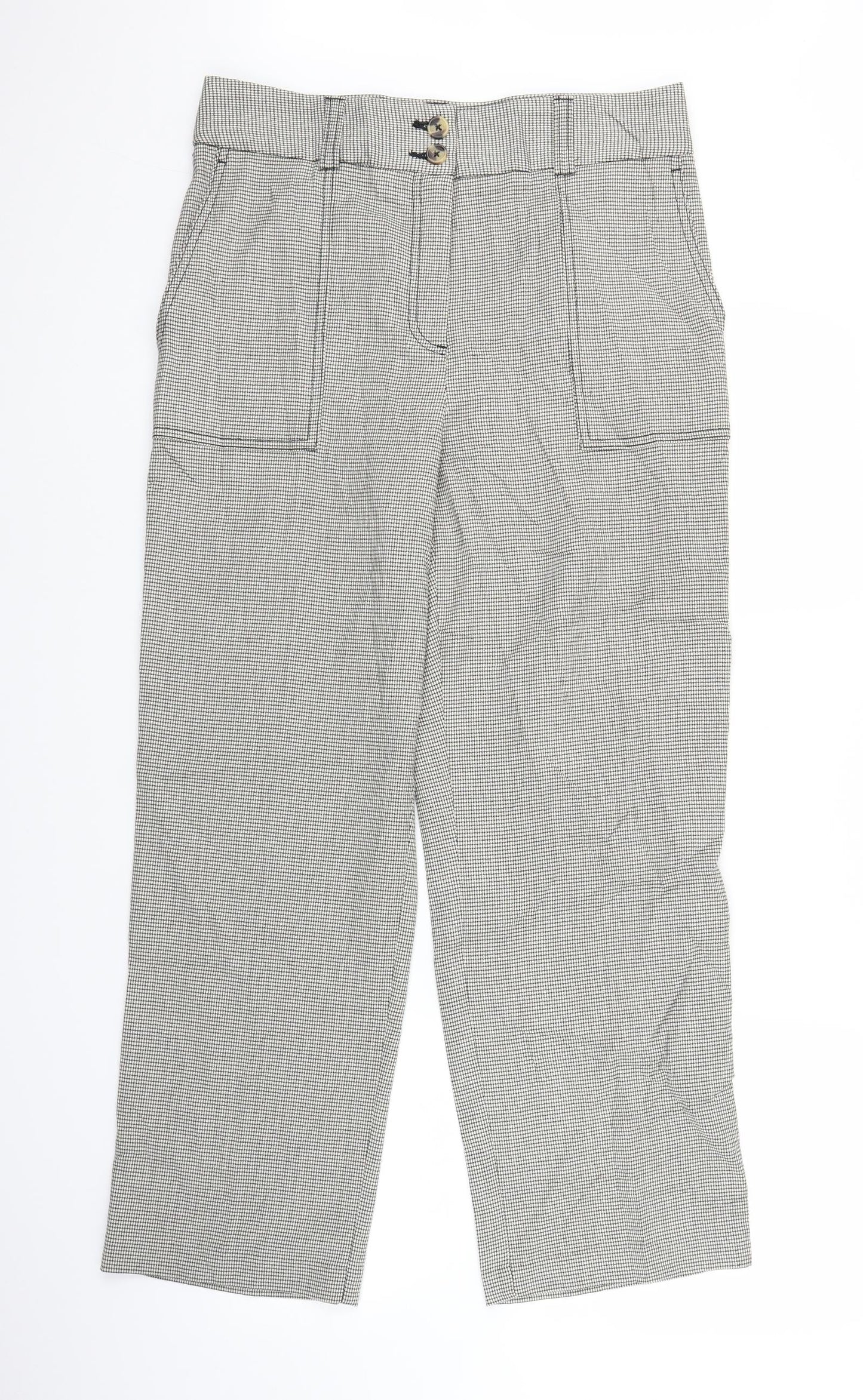 Womens UK Size 12 Marks and Spencer Regular Fit  White Trousers