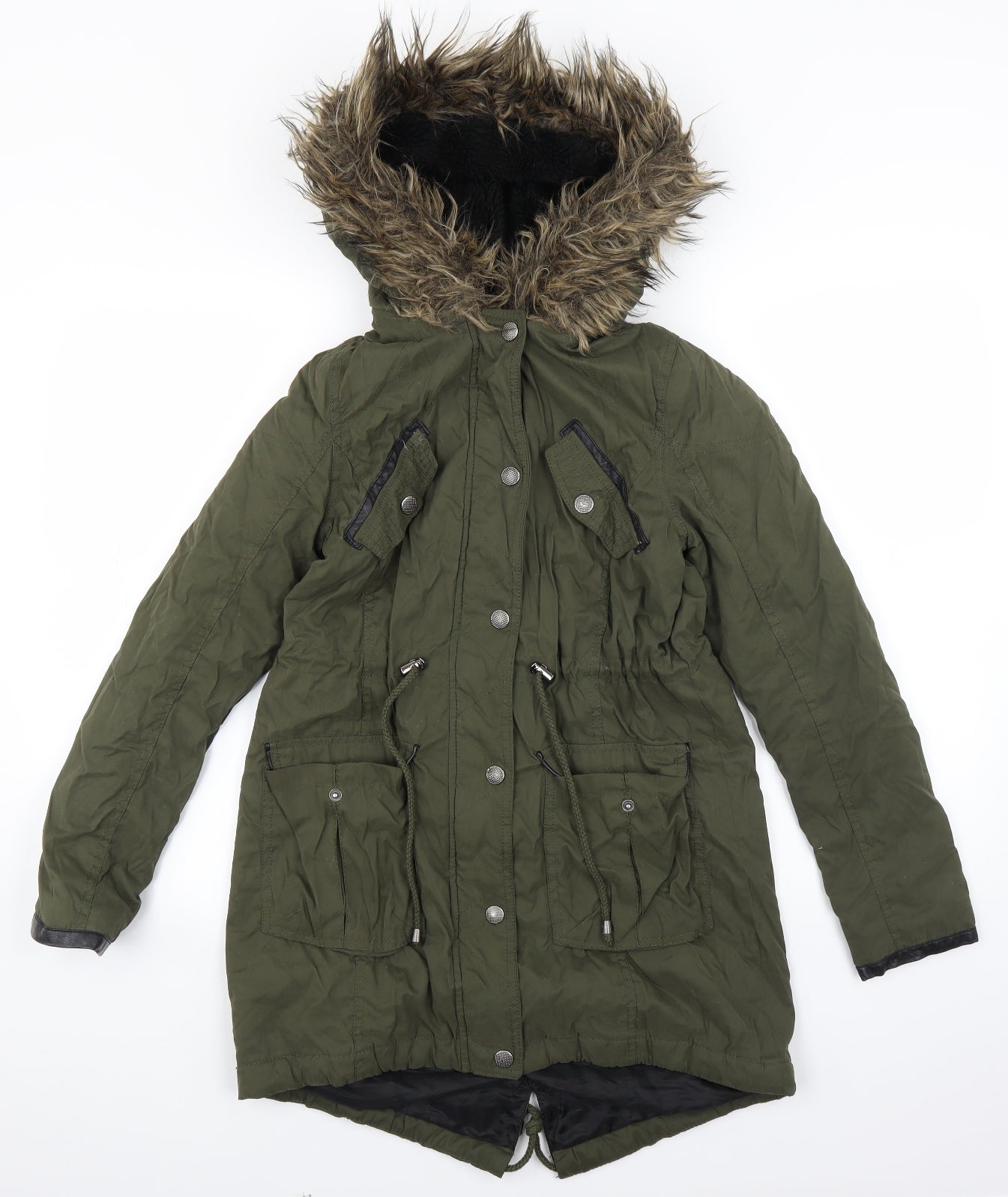 Womens UK Size 6 Atmosphere Green Parka Coat
