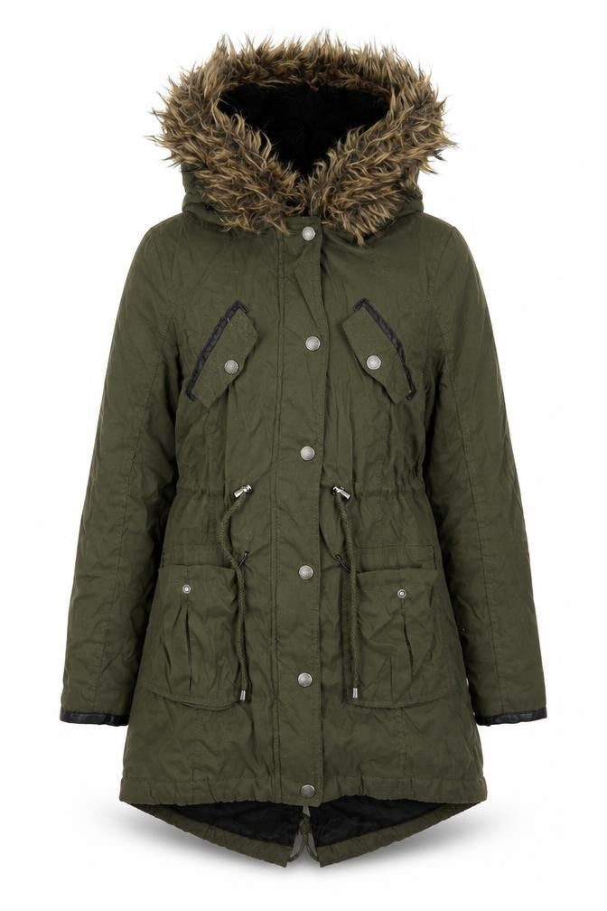Womens UK Size 6 Atmosphere Green Parka Coat