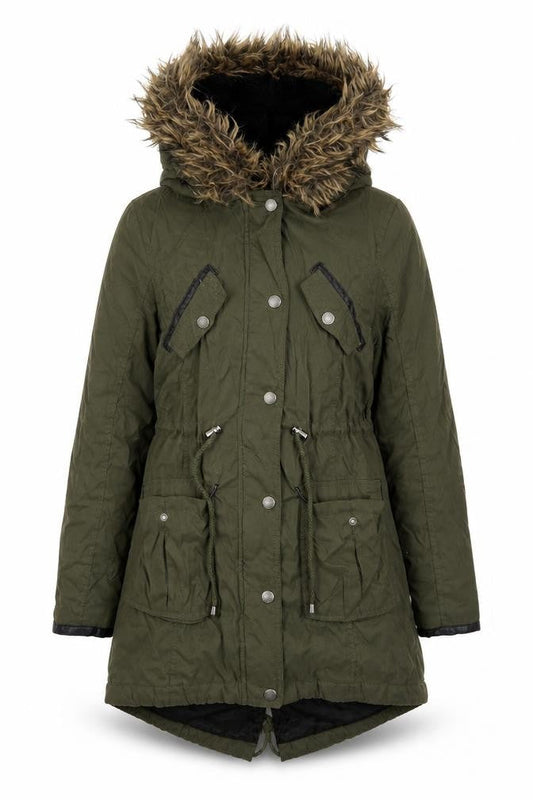 Womens UK Size 6 Atmosphere Green Parka Coat