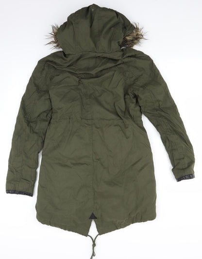 Womens UK Size 6 Atmosphere Green Parka Coat