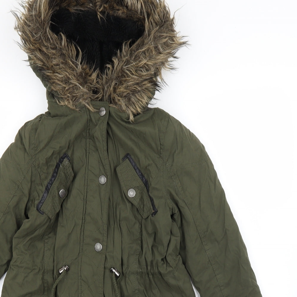 Womens UK Size 6 Atmosphere Green Parka Coat