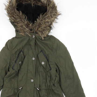 Womens UK Size 6 Atmosphere Green Parka Coat