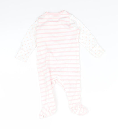 F&F Girls Pink Striped  Babygrow One-Piece Size 0-3 Months