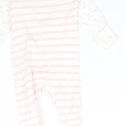 F&F Girls Pink Striped  Babygrow One-Piece Size 0-3 Months