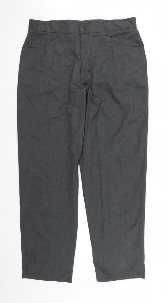Mens UK Size 32 in Cedar Wood State Regular Fit  Grey Trousers