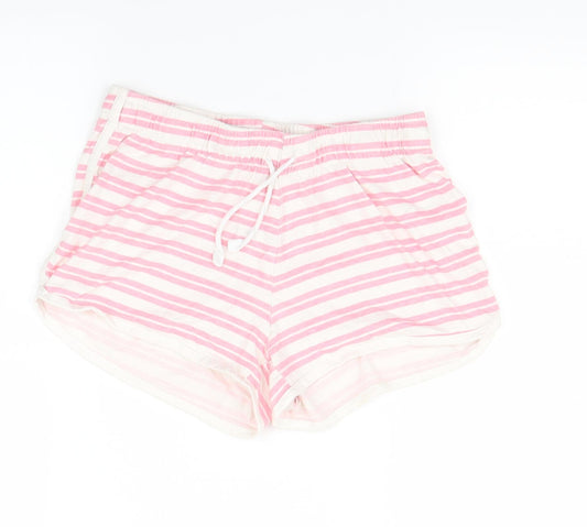 Primark Womens Pink Striped  Chino Shorts Size 6