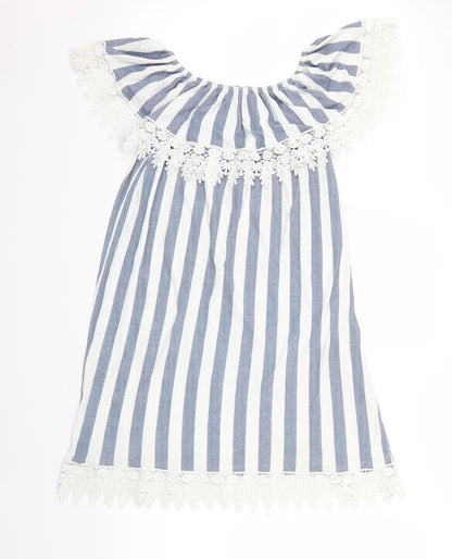 Preworn Womens White Striped  A-Line  One Size