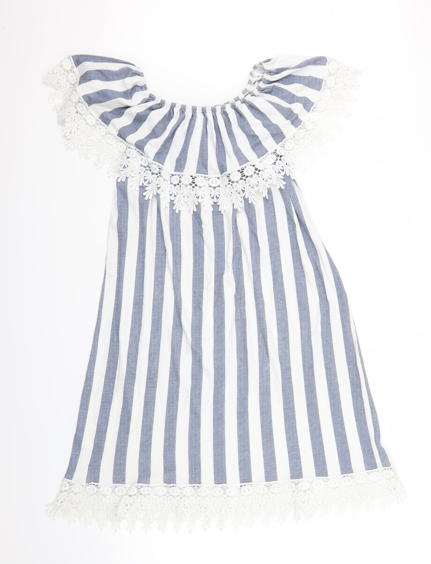 Preworn Womens White Striped  A-Line  One Size