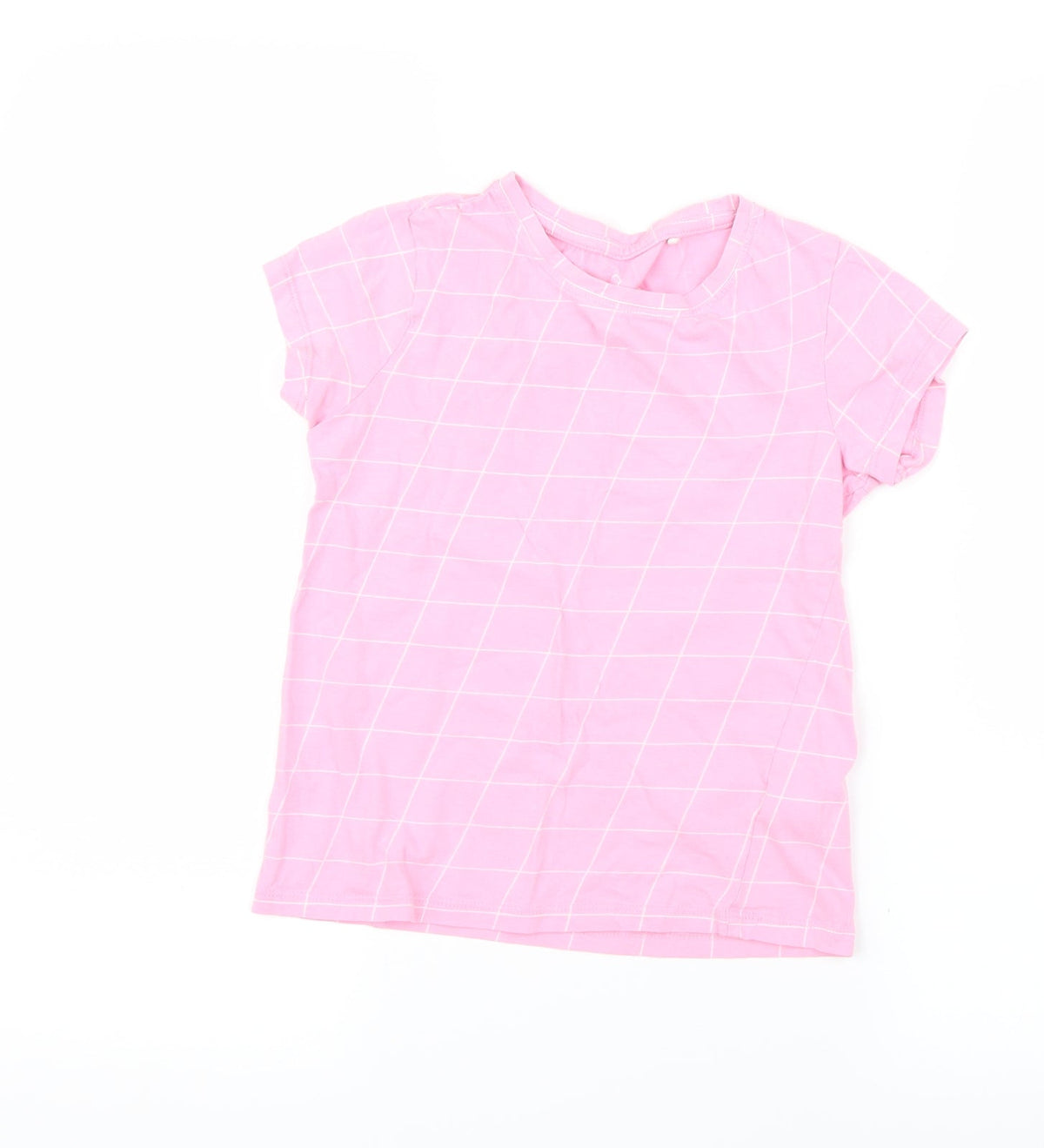 Additional front view of Next girls’ pink check basic blouse, size 8, years