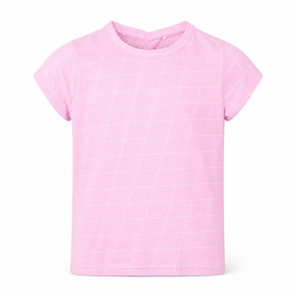 Front view of Next girls’ pink check basic blouse, size 8, years